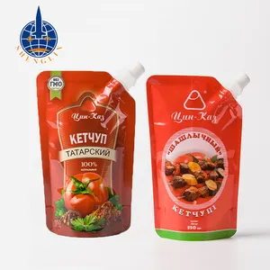 Customized color tomato paste spout pouch sauce packaging plastic bag