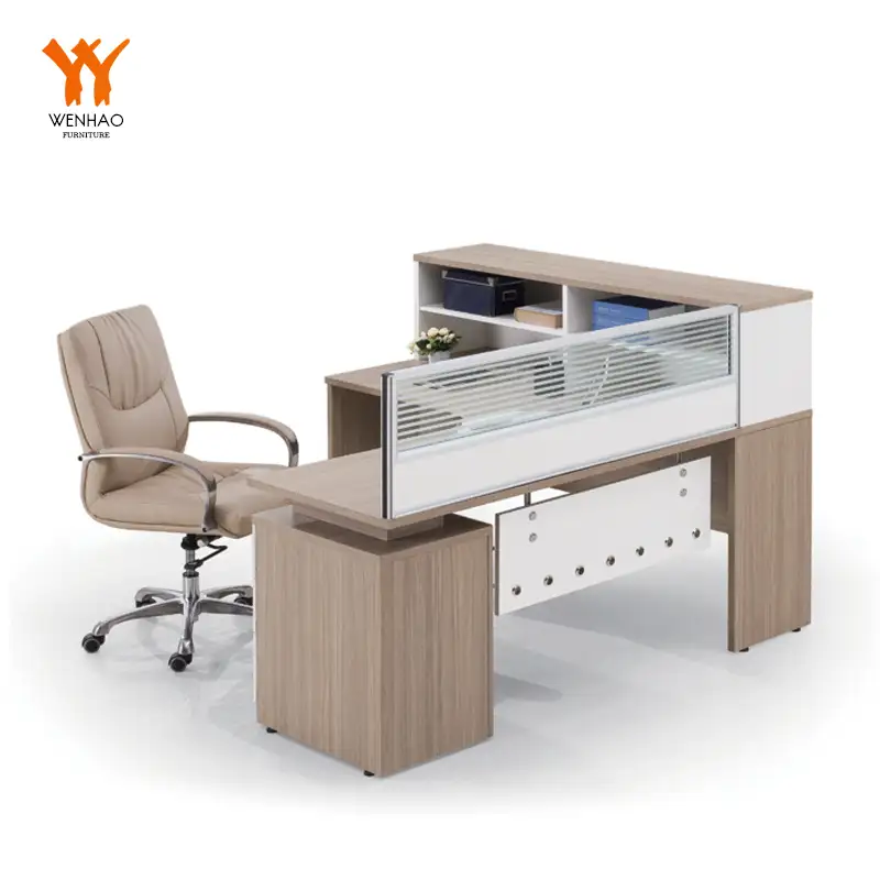 Forma de L estándar ISO jefe director moderno mesa de oficina diseño de tamaño