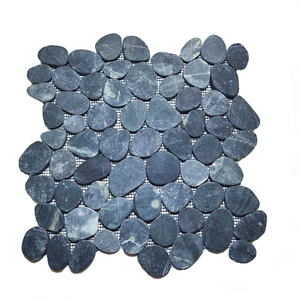 Decoration <strong>Polished</strong> Pebble on Mesh,Sliced Pebble Tile - Product Image 3