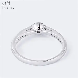 Anillo de compromiso de boda de anillo de oro blanco sólido de 18K de precio bajo personalizado de alta calidad sin la piedra principal - Product Image 3