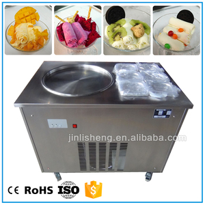 Tailandia Stir Fry máquina sola Ronda cuadrado plana pan rodillo instante helado rollo frito helado rollo Máquina - Product Image 5