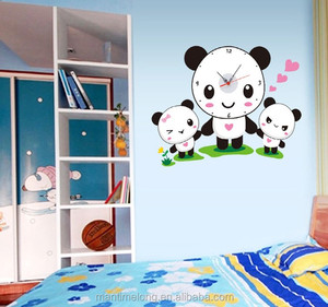 Lucu Kreatif DIY Kamar Anak 3D Jam Dinding Kamar Tidur Lembut Fashion Kartun <span class=keywords><strong>Wallpaper</strong></span> Jam