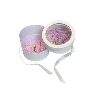 Boîtes à fleurs rondes pour la saint-valentin, vente en gros, avec fenêtre en PVC, livraison gratuite - Product Image 3