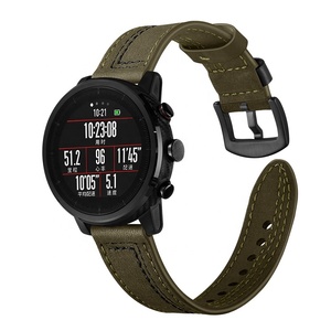 Cinturino di ricambio in pelle di vitello Crazy Horze con fibbia in metallo per cinturino Huami AMAZFIT Stratos 2 - Product Image 1