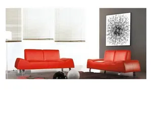 Quality modern sofa In Red Leather Upholstery