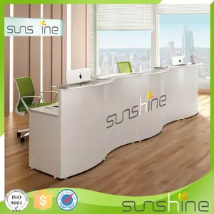 Office Furniture Half Round White Color Reception Desk With Glass In Reasonable Prices