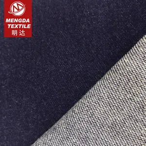 Tessile pianura guangzhou spugna francese indigo denim lavorato a maglia tipi di jean pantaloni tessuti