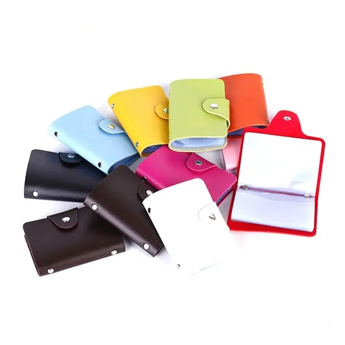 Original Factory Hot Sale PU Leather 24 Cards Wallet Slim Wallet Business Id Credit Card Holder