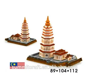 Горячая распродажа смолаы место малайзия Jile храм знаменитое здание minature
