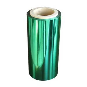 Rotolo di lamina per stampa a caldo ologramma verde metallizzato da 12micron 64cm * 120m per plastica