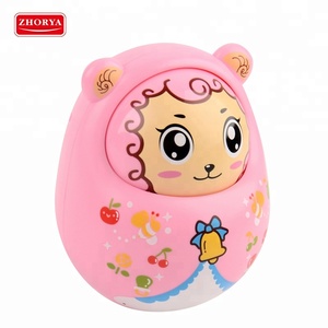 ABS bébé interaction moutons de <span class=keywords><strong>bande</strong></span> <span class=keywords><strong>dessinée</strong></span> hochet cloche tumbler jouet roly poly oeuf - Product Image 1