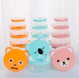 LULA 4 in 1 Bear Shape Stackable and Nestable Kids Private Label Food Container Storage Organizer Set