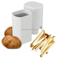 Handmatige aardappel- en groentesnijder met roestvrijstalen messen voor friet en appelschijfjes - herbruikbaar ontwerp