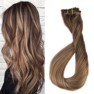 Alibaba nuevos productos 125g 165g 230g 100% europea trama doble del pelo humano extremo grueso ombre remy clip de extensiones de cabello dubai