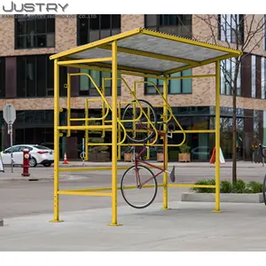 自転車収納垂直駐車屋外鋼金属バイク小屋