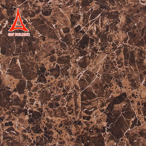 室内瓷器600x600地板室内地板棕色抛光全大理石瓷釉瓷砖客厅 - Product Image 4