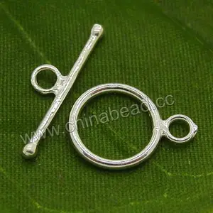 Chinese factory 925 sterling toggle clasp silver for jewelry making , Circle shape