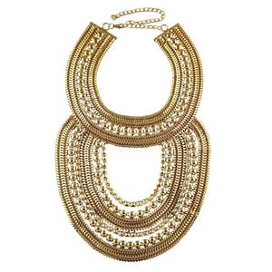 HANSIDON Liontin Rantai Banyak Lapis Wanita, Aksesori Kalung Besar Besar Perhiasan Choker Maxi Gaya <span class=keywords><strong>Boho</strong></span> - Product Image 3