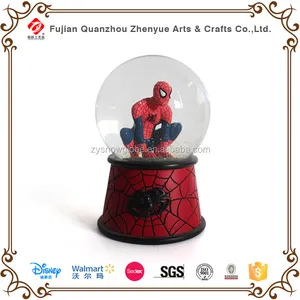 Polyrésine Spider - man figurine, Disney de noël Spider - man ornements, Résine Disney Spider - man boule de neige eau Globe