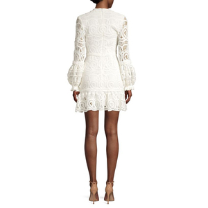 <strong>White</strong> Balloon <strong>Long</strong> Sleeve <strong>Lace</strong> Fashion Mini <strong>Dress</strong> Women Fall Casual <strong>Dresses</strong> - Product Image 2