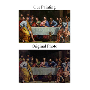 Peint à <span class=keywords><strong>la</strong></span> main Dernière <span class=keywords><strong>Cène</strong></span> Chrétienne Reproduction Peinture À L'huile Sur Toile De Lin Pour <span class=keywords><strong>La</strong></span> Décoration Intérieure - Product Image 2