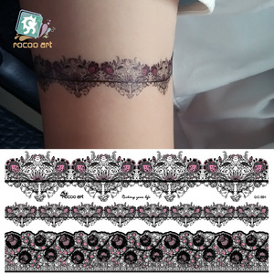 Tatuaje temporal de boda de Henna de encaje blanco, joyería falsa para mujeres, bandas para el brazo, transferencia de tatuajes para el cuerpo, pegatina para mujer, 21x10cm - Product Image 4