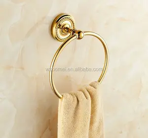 Gold color round shape towel ring Solid Brass towel ring ,Bathroom Hardware Product,Bathroom Accessories acrylic towel ring