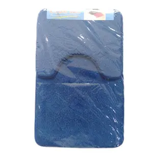 Voorraad wc vloer anti-slip mat badkamer microvezel Tapijt jacquard fleece badmatten 3 delige set tapijten