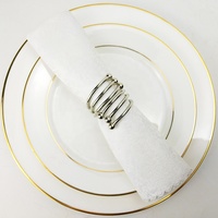 Anneaux de serviette modernes en alliage de zinc plaqué or en spirale, écologiques et en stock, pour mariage et fête