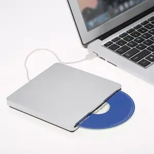 Reproductor de CD y DVD USB 2,0 portátil, Ultra delgado, con ranura externa, lector de grabadora para MacBook/MacBook Air, LaptopDesktop