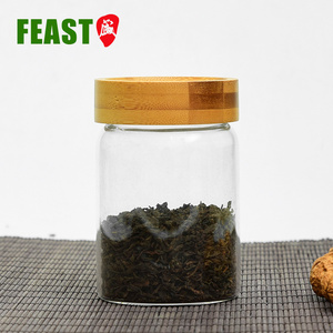 Jarra de almacenamiento de vidrio transparente borosilicato redondo con tapa de bambú, gran oferta - Product Image 4