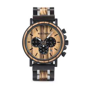 Livraison rapide pour BOBO BIRD Montre <span class=keywords><strong>en</strong></span> <span class=keywords><strong>bois</strong></span> personnalisée pour homme Cadran <span class=keywords><strong>en</strong></span> <span class=keywords><strong>bois</strong></span> Chronographe avec bracelet <span class=keywords><strong>en</strong></span> acier inoxydable Fenêtre <span class=keywords><strong>de</strong></span> cadran <span class=keywords><strong>en</strong></span> verre Style sport tendance - Product Image 1