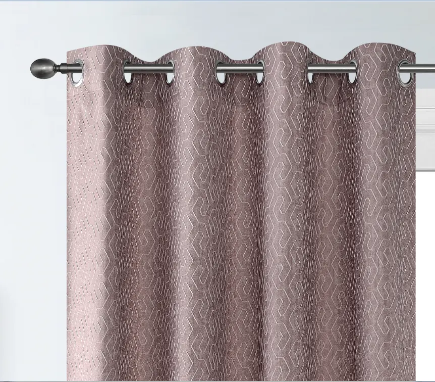 XXC-cortina jacquard con diseño geométrico, cortinas suaves 100% poliéster árabe