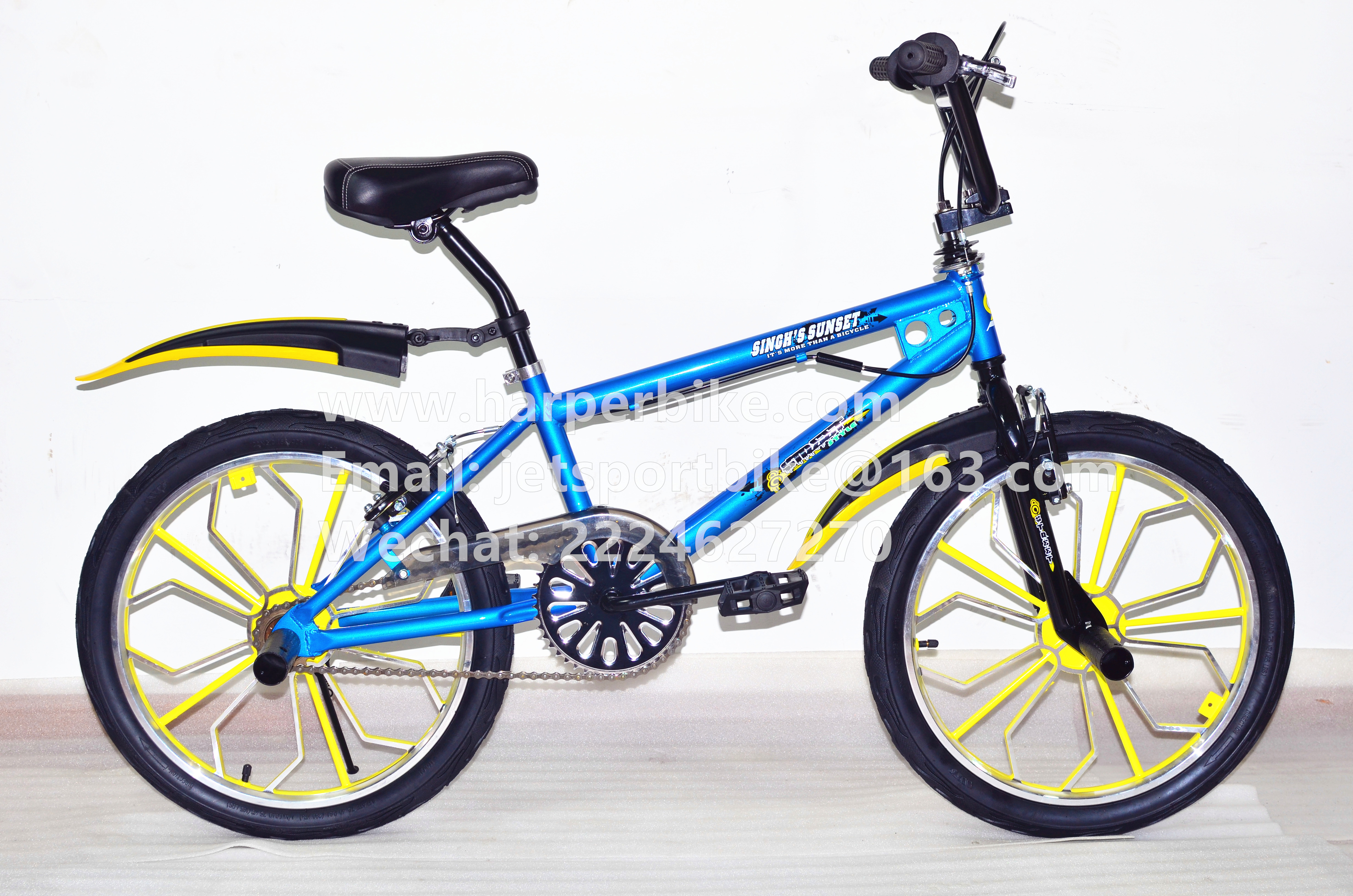 カラフルな20インチフリースタイルBMX自転車、アルミ一体型ホイール