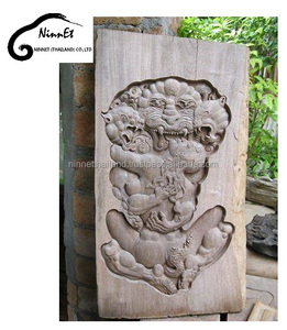 Estilo de arte popular Madera de teca tallada - Product Image 1