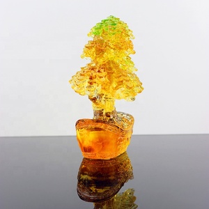 Vivo arte chino artesanía 82*70*65mm de vidrio artesanal de <span class=keywords><strong>la</strong></span> <span class=keywords><strong>suerte</strong></span> de cristal árbol escultura - Product Image 6