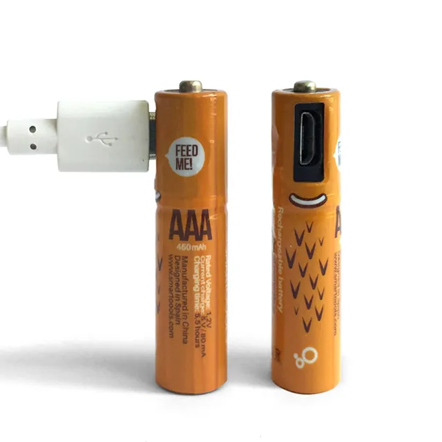 도매 저렴한 맞춤 AA 배터리 충전식 마이크로 USB 포트 AAA Usb 배터리 Ni-Mh 1.2V