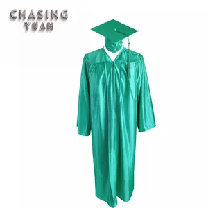 Sáng Bóng Kelly Màu Xanh Lá Cây Dành Cho Người Lớn Tốt Nghiệp Cap Và Gown