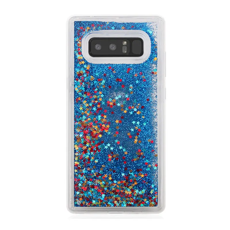 Hot Selling Liquid Glitter Silicone Phone Case Cover For Samsung Galaxy Note 8 Case