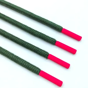 OEM decorative drawcord rubber coated tips drawstring cords