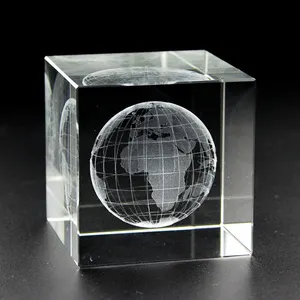 3d Gravado A Laser Terra Artesanato De Vidro De Cristal Paperweight Terra K9 Em Branco Cubo De Cristal Gravador A Laser para 3d Em Branco Bloco De Cristal - Product Image 1