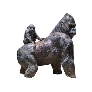 Escultura <span class=keywords><strong>de</strong></span> Mono <span class=keywords><strong>de</strong></span> Metal con Técnica <span class=keywords><strong>de</strong></span> Fundición, Estilo Artesanal - Product Image 3