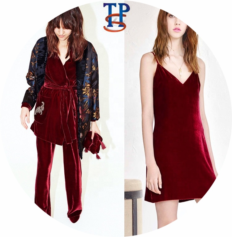 Крашеная шелковая бархатная ткань 18% Шелк 72% вискоза