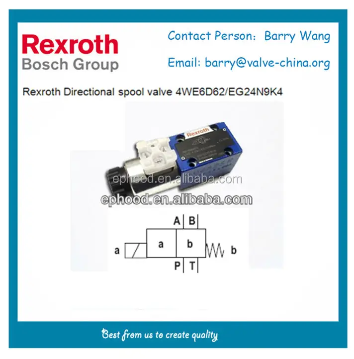 Rexroth valvola a spola Direzionale 4WE6D62/EG24N9K4 diretta operato, con solenoide di attuazione