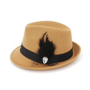 Sombrero de fieltro con plumas para hombre y mujer - Product Image 1