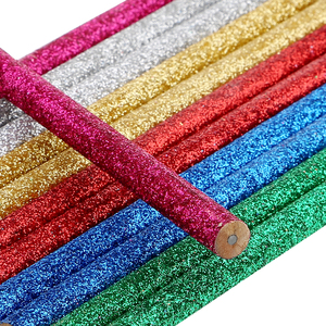 Crayon à paillettes HB <span class=keywords><strong>Daubigny</strong></span> en bois de peuplier coloré pour enfants, crayons standard, ensemble de crayons de bureau et d'école, logo OEM, écriture noire, rond - Product Image 4