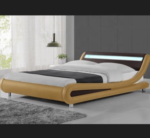 Willsoon Modern Design Soft PU Synthetic Leather <strong>Bed</strong> <strong>Frame</strong> Double/Queen/King Size Wooden Structure with LED Light <strong>Low</strong> Price - Product Image 5