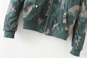 2019 de moda al por mayor de la ropa de las mujeres de invierno Camo Bomber chaqueta - Product Image 4