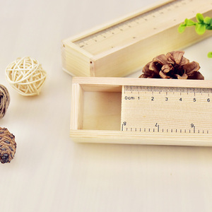 Giá Rẻ Tùy Chỉnh Logo 2 Trong 1 Fancy Scale 12 Cái Hộp Bút Chì Gỗ Với Thước Gỗ - Product Image 2