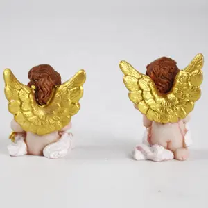 Atacado personalizado tamanho pequeno resina encantador anjo cherub estatueta para crianças